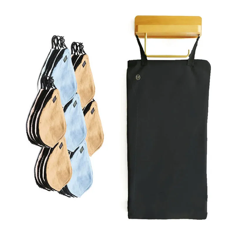 Kit 3 personnes Feuilles Papier toilette lavable + 2 Sacs Terre soleil/Bleu Provence - 37pcs-1