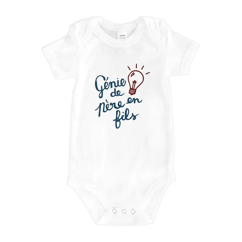 Body Génie de père en fils - Blanc-0