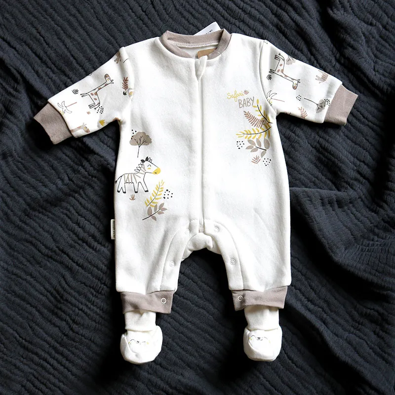 Combinaison + Chaussons Baby Safari - Ecru-0