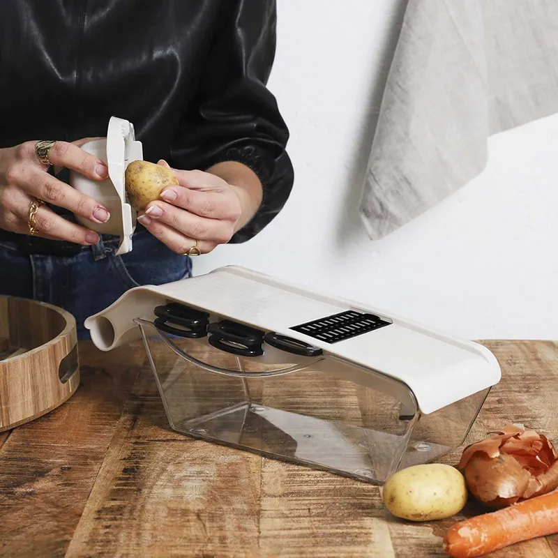Mandoline + réservoir + 5 accessoires - 32x9x11cm-2