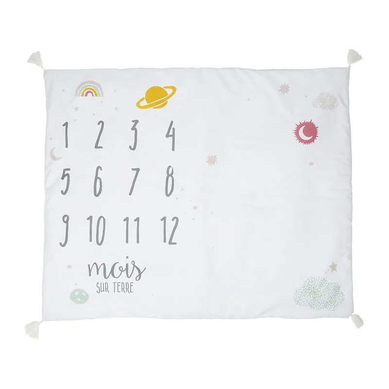 Tapis personnalisable avec Photo Bébé Blanc - 90x108cm-0