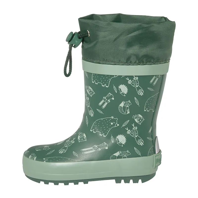 Bottes de pluie hautes cordon Forêt - Bleu canard-2