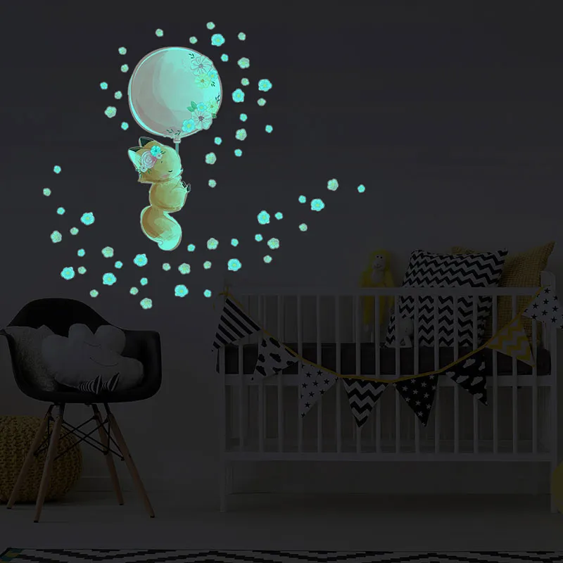Stickers Phospho. - Renard et son ballon + 60 fleurs-4