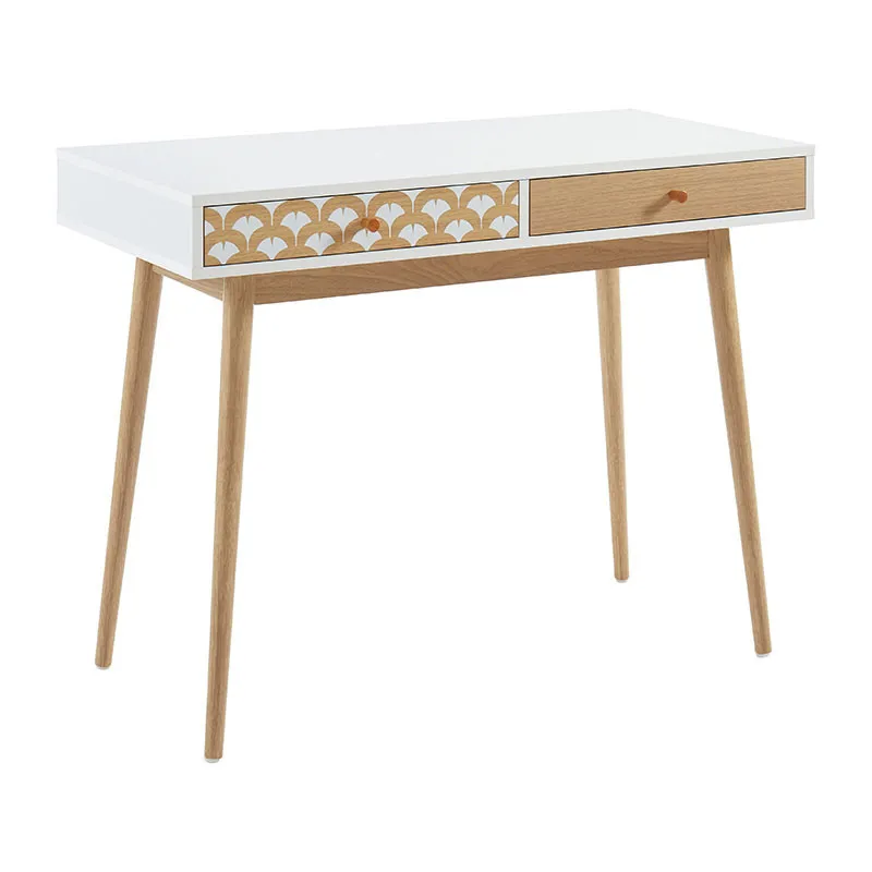 Bureau Utah effet chêne Blanc - 100x50x76cm-1