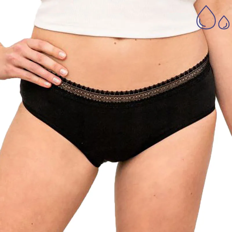 Shorty menstruel Ado Bien être BIO - Noir-0