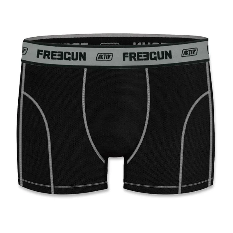 3 Boxers Garçon Basic Freegun - Noir/Jaune/Bleu/Gris-4