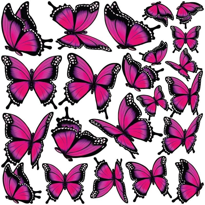 Stickers - Papillons roses-2