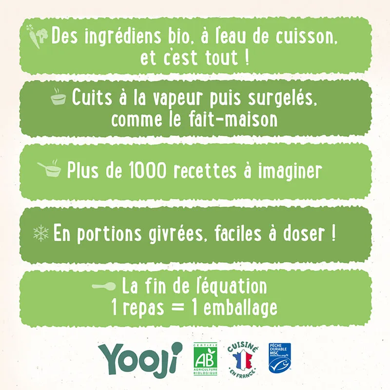 Purées de Haricot Vert Bio avec morceaux fondants - 4 repas - 9m+-1