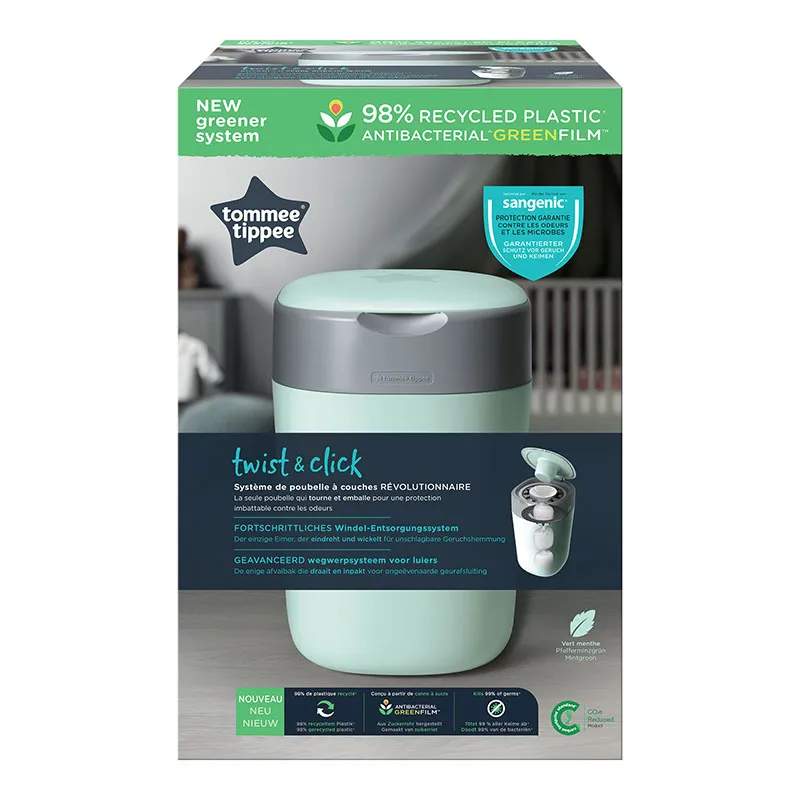 Poubelle à couche Twist & Click + 13 recharges - Vert-2