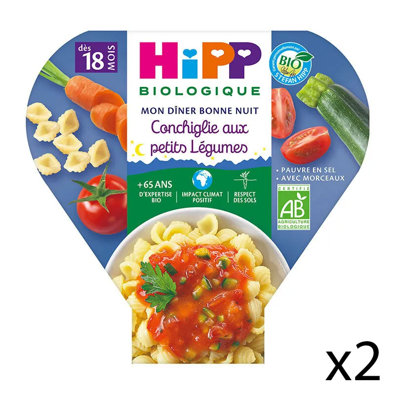 2 Assiettes Conchiglie aux Petits Légumes BIO - 2x260g-1