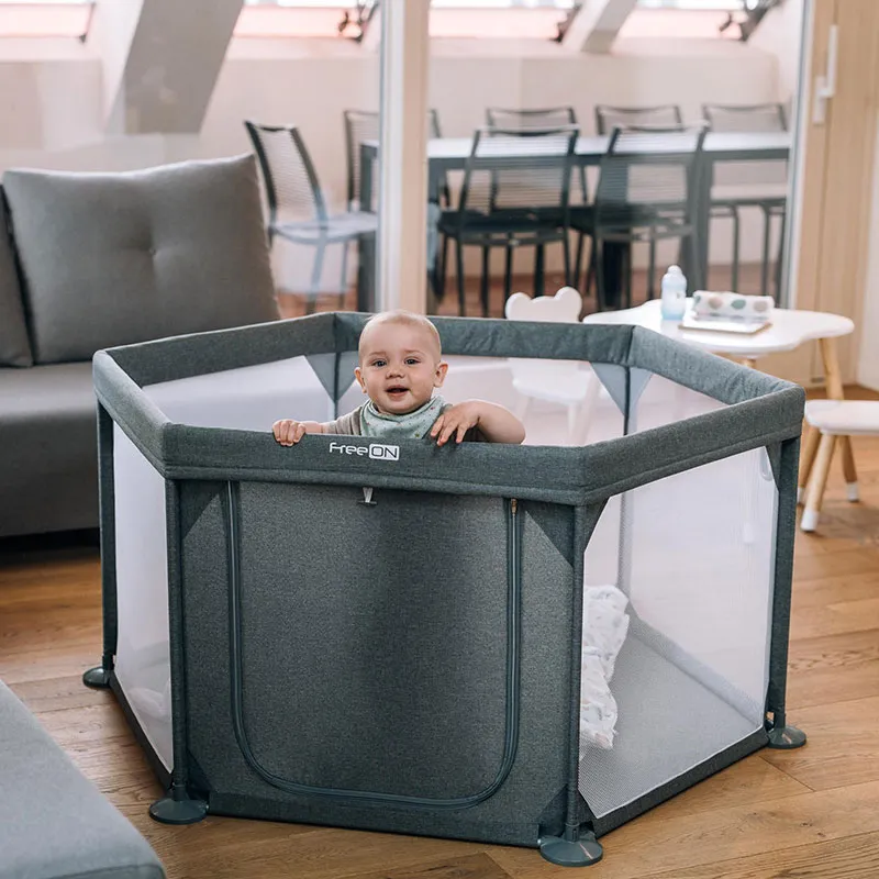 Parc pour bébé Hexagone Gris - 0m+-0