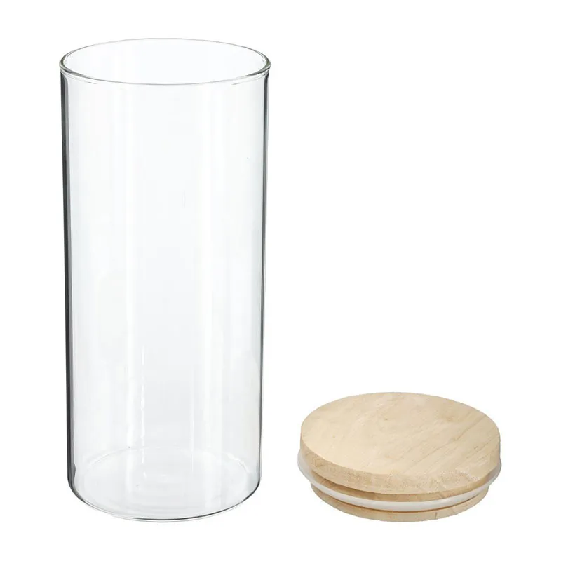 Bocal Verre couvercle Bambou - 1,3L-1