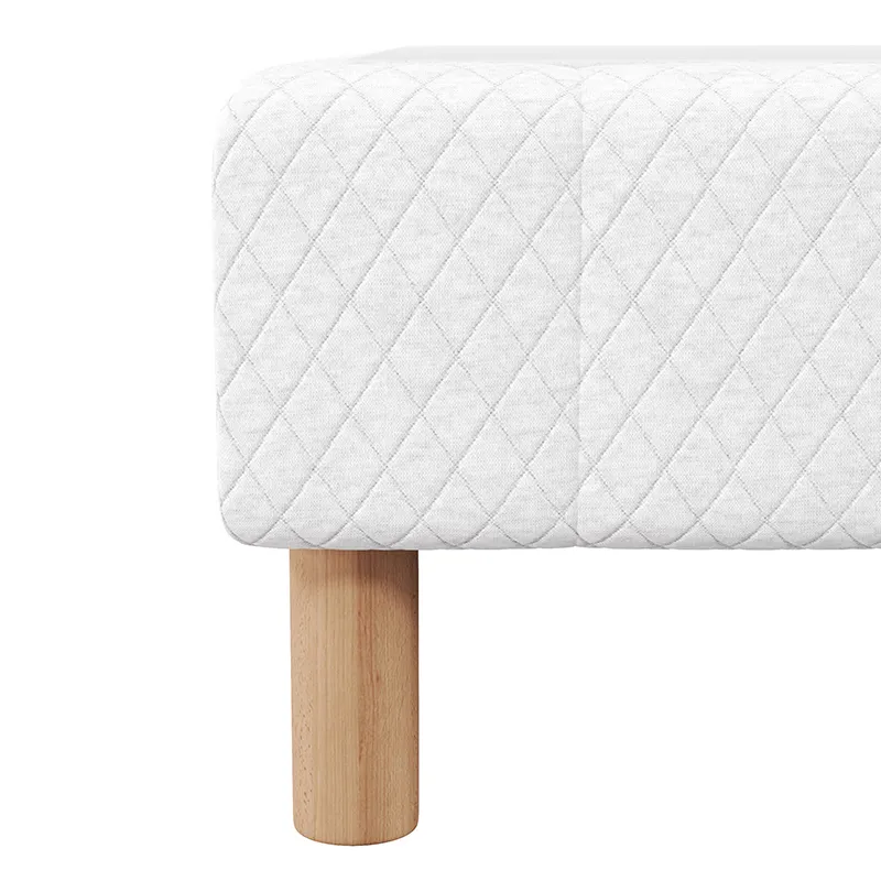 Sommier tapissier ressorts ensachés Confort + Blanc-4