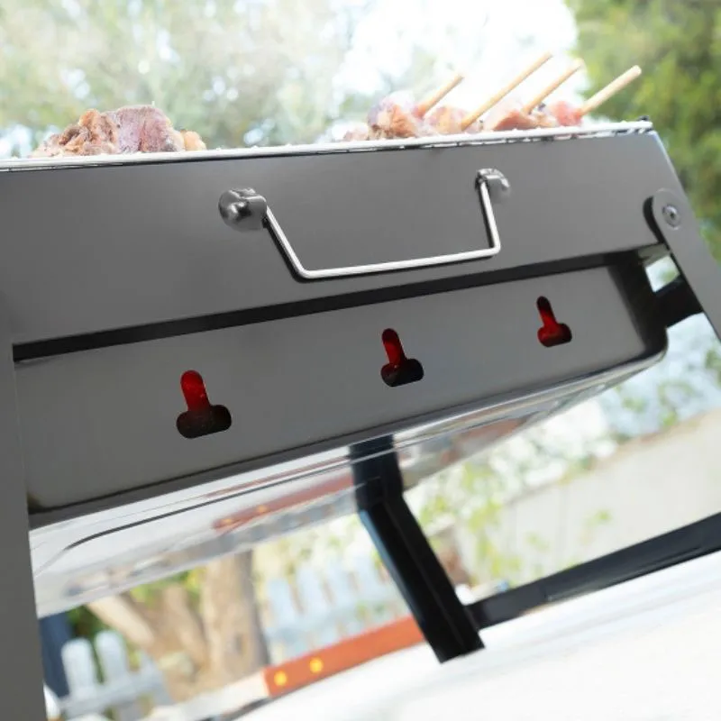 Barbecue pliable portatif à charbon - 41x28x20cm-6