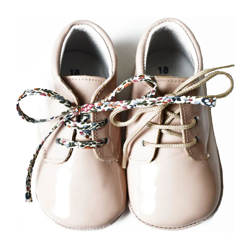 Chaussons bébé SOUPLES antidérapants Mini-Arthur - Cuir vernis Rose Nude-0