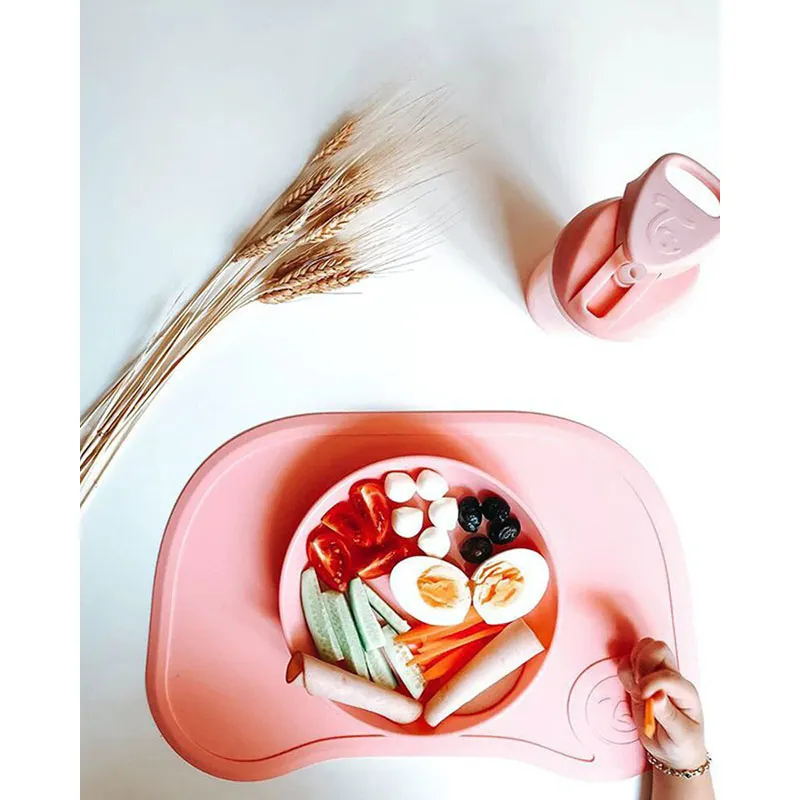 Plateau + Assiette antidér. Click Mat Blanc - 6m+-2