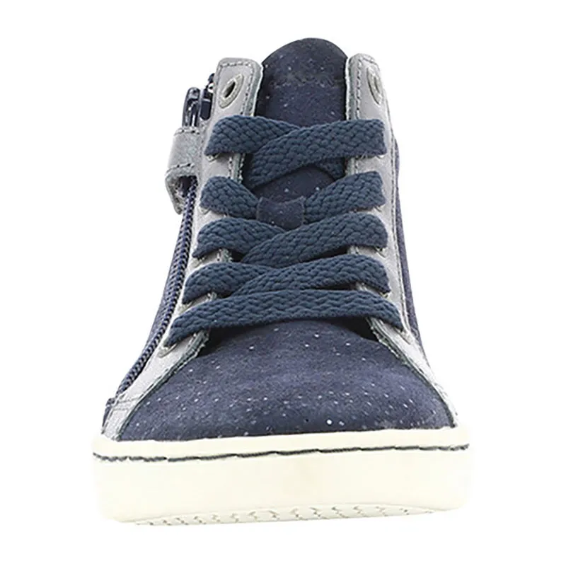 Sneakers hautes zip/lacets Lyluby - Marine métallique-2