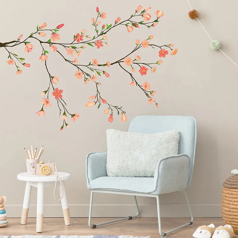 Stickers - Branches de fleurs Rose-6
