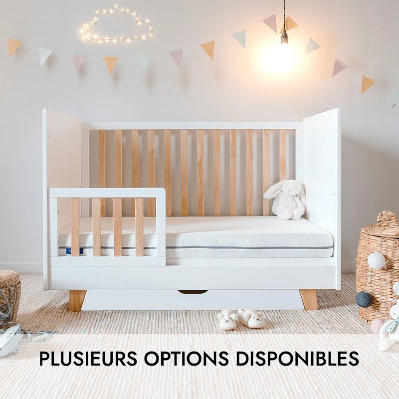 Lit bébé Cocon barreaux Blanc - 70x140cm-3