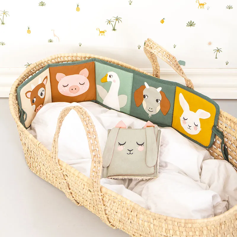 Livre dépliant tissu Coton BIO Country life - 12m+-1