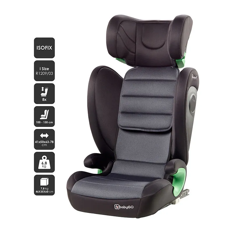 Siège-auto Safechild I-Size/Isofix 100-150cm - Gris-4