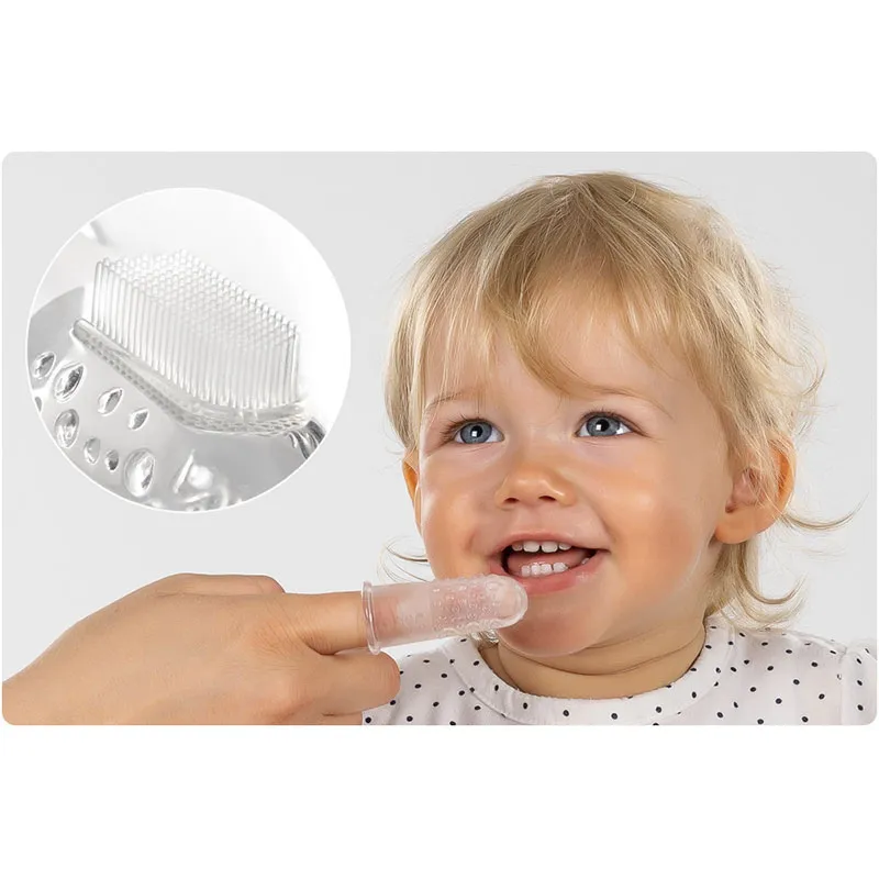 2 Brosses à dents-doigtier Silicone - 4m+-3