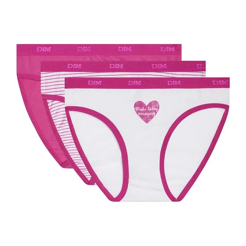 3 Culottes Coton Les Pockets Fille - Bonbon-0