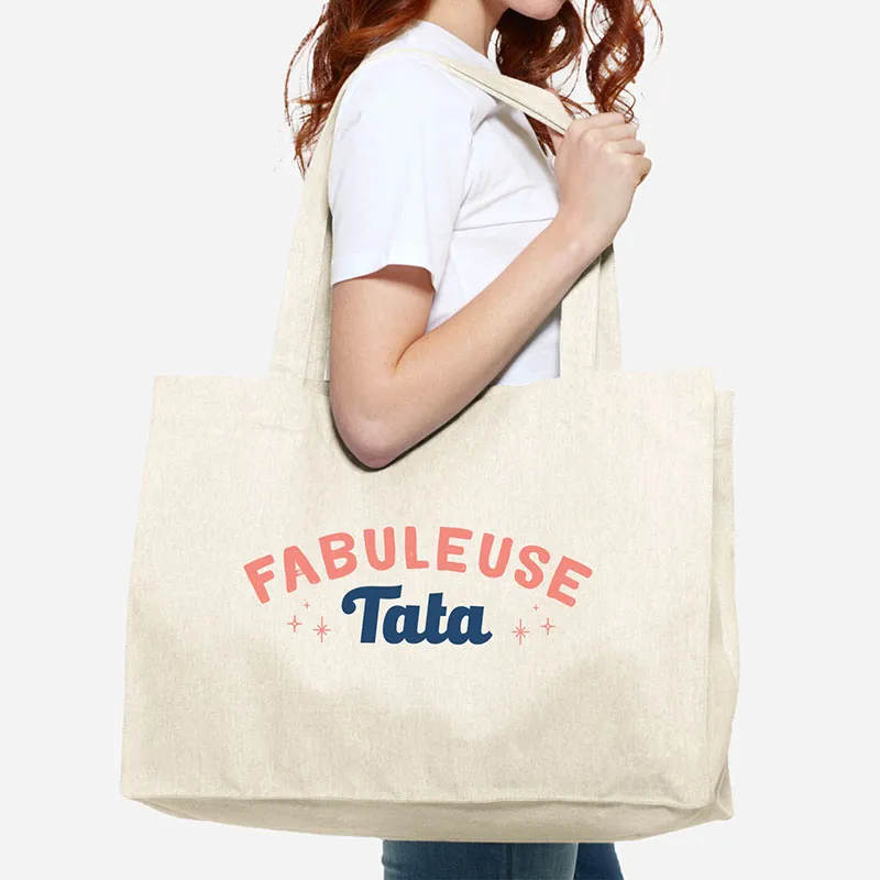 Grand cabas Fabuleuse Tata - Naturel-0