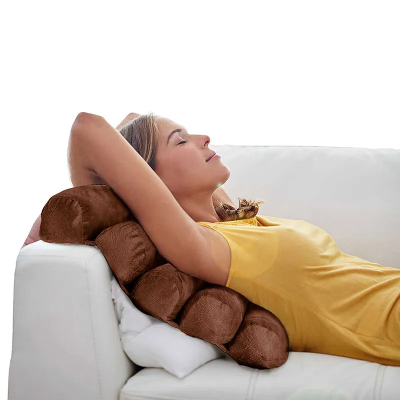 Coussin de relaxation multi-position Gris - 53x33x22cm-2