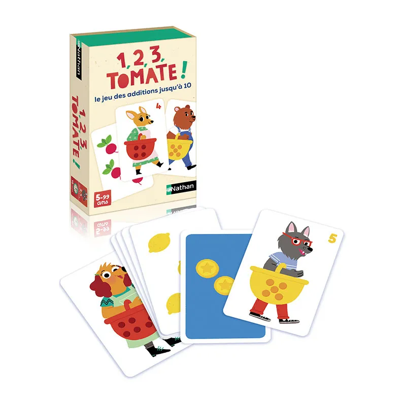Jeu de cartes 1, 2, 3, Tomate ! 74pcs - 5+-0