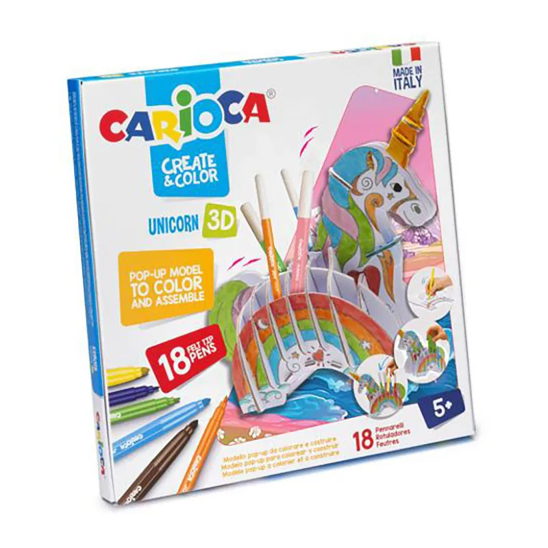 Modèles Pop-up à colorier Licorne - 5+-0
