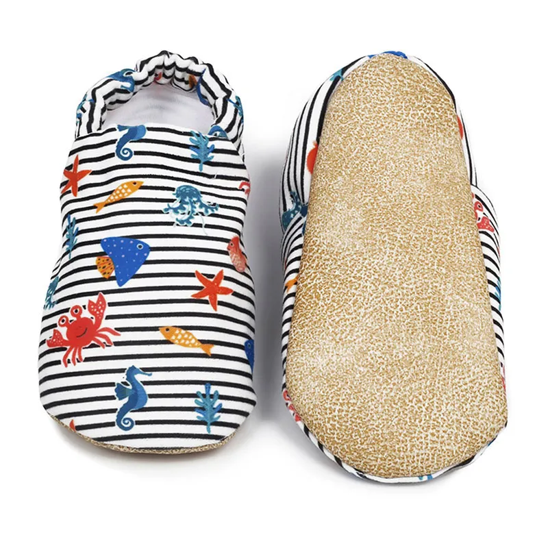 Chaussons Monsieur Crabe BIO - Blanc/Marine-0