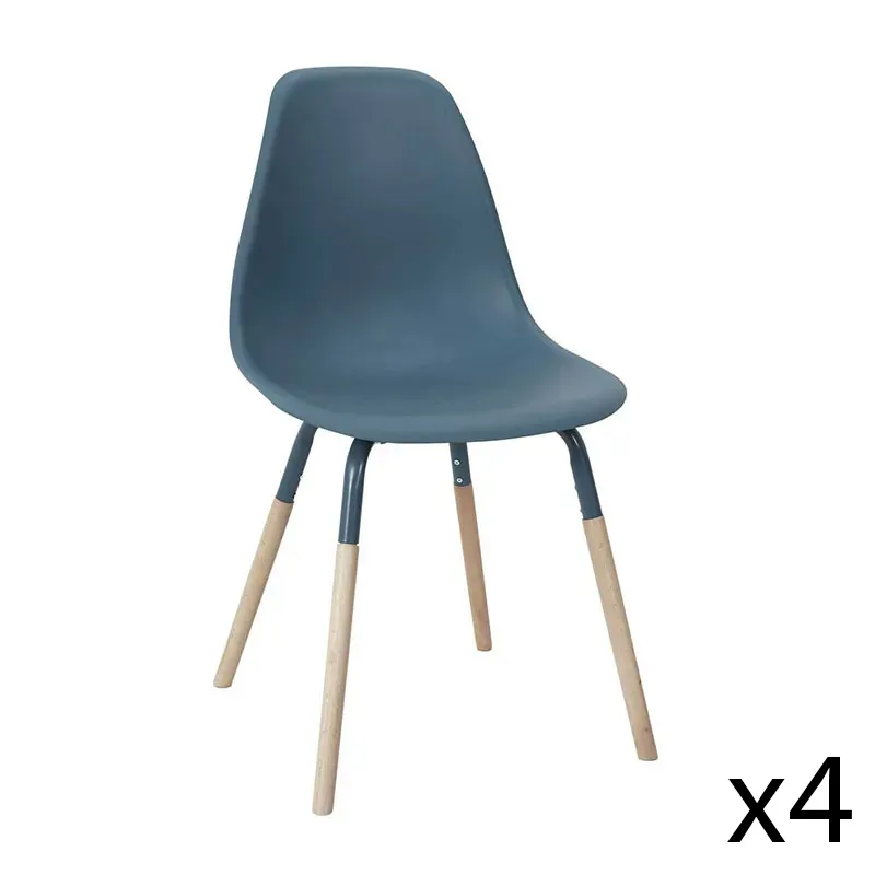 4 Chaise Phenix Bleu canard - 48.5x85x46cm-0