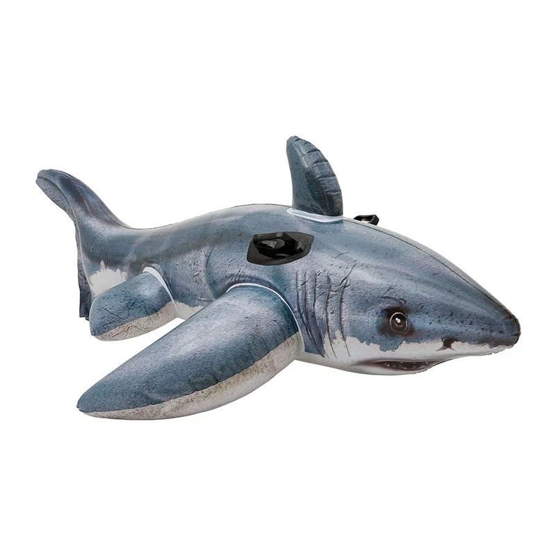 Requin Blanc gonflable à chevaucher - 173x107cm-0