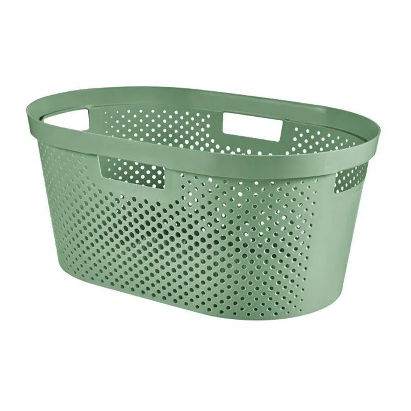 Corbeille à linge recyclé Infinity dots Vert - 40L-0
