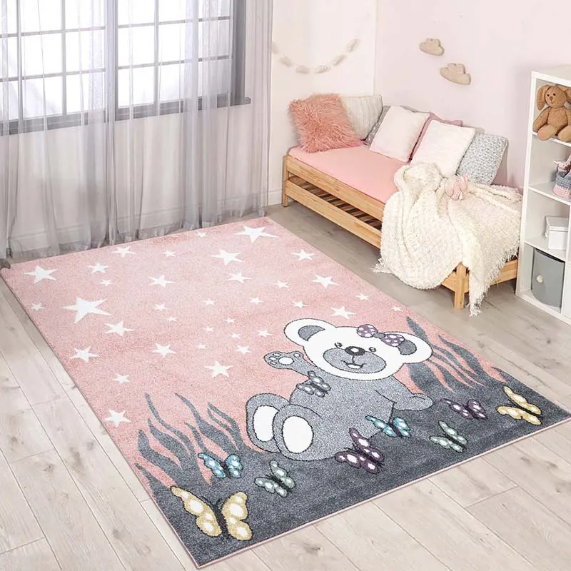 Tapis Anime ourson Rose - Plusieurs dim. dispos-0