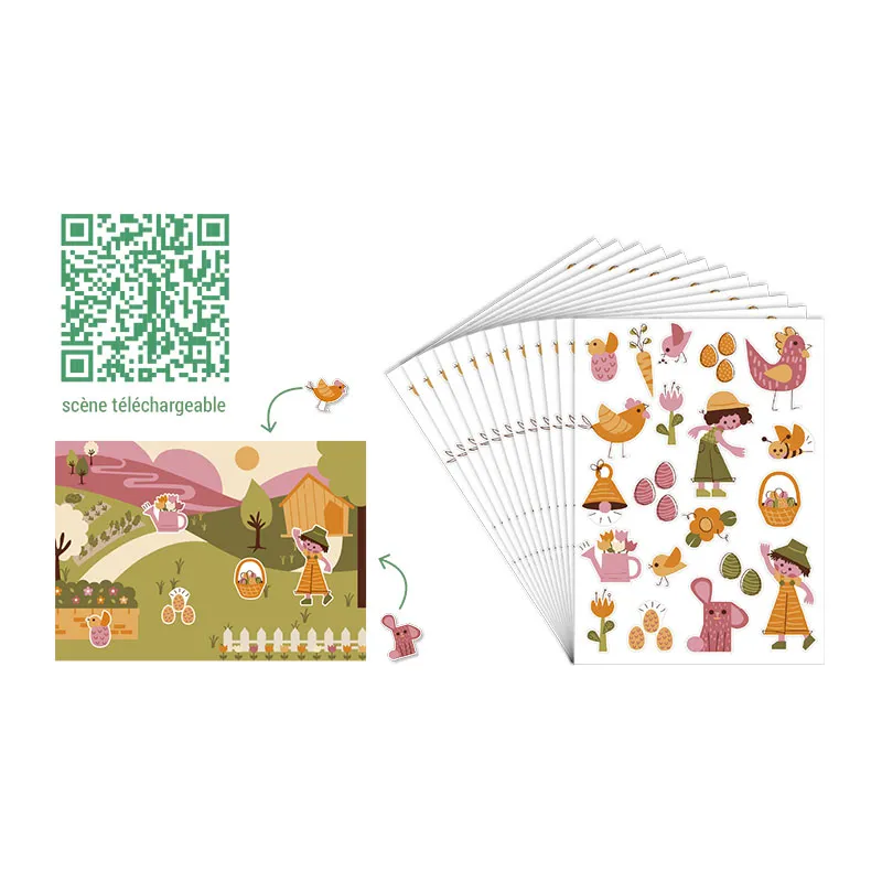Gommettes repositionnables Pâques 240pcs - 3+-2