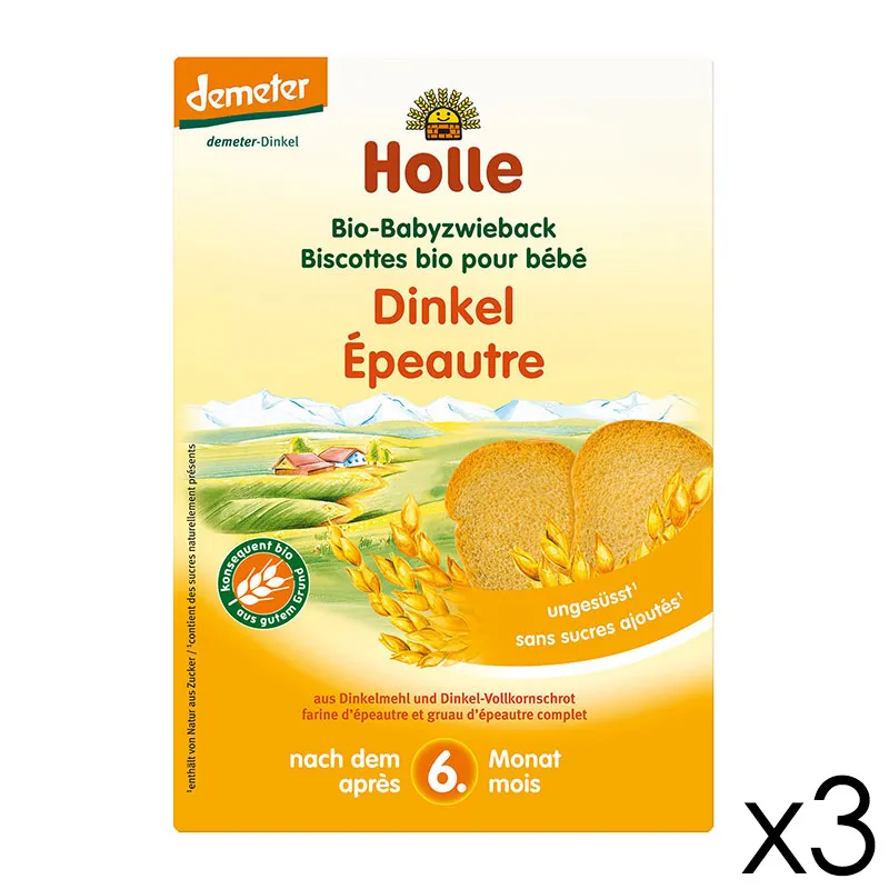 3x200g Biscotte à l'épeautre BIO - 6m+-0