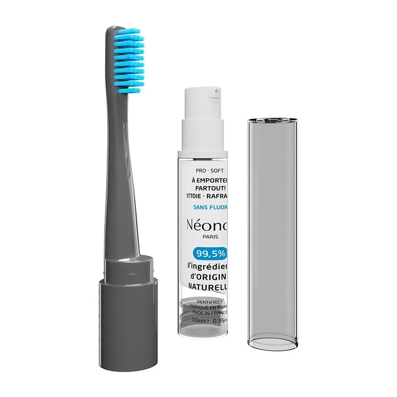 3 Brosse à dents Adulte avec dentifrice 2en1 Néonov-4