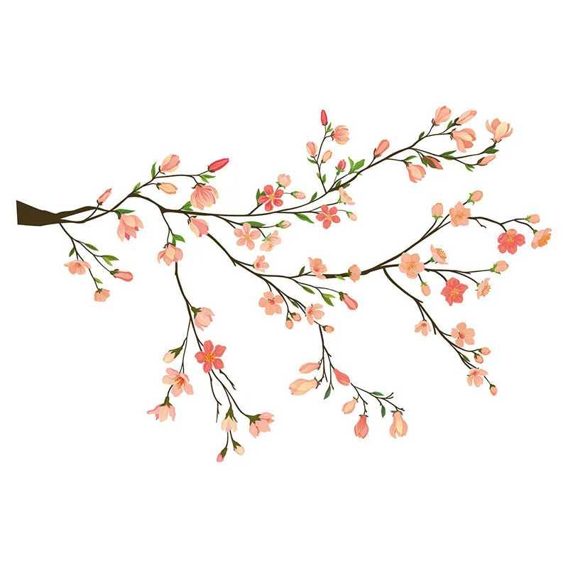 Stickers - Branches de fleurs Rose-3