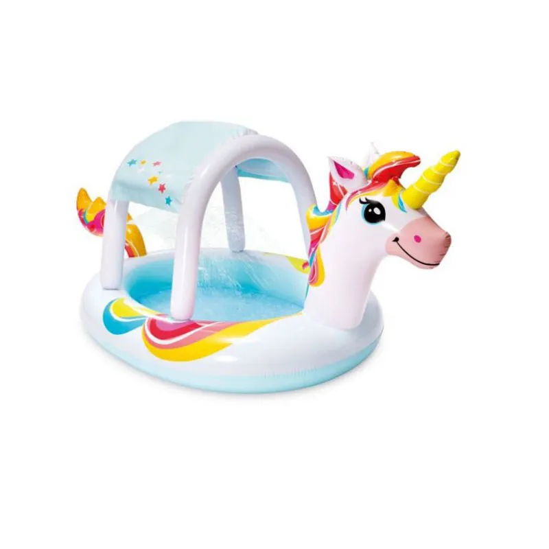 Piscine gonflable fontaine Licorne - 254x132x109cm-2