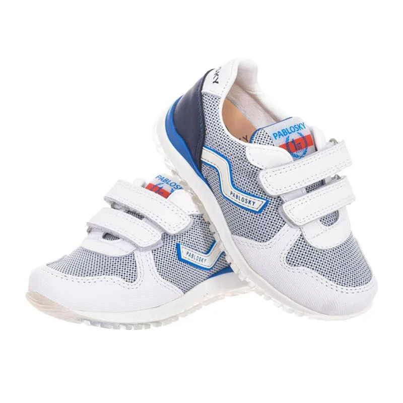 Baskets scratch Damier - Blanc/Bleu-3