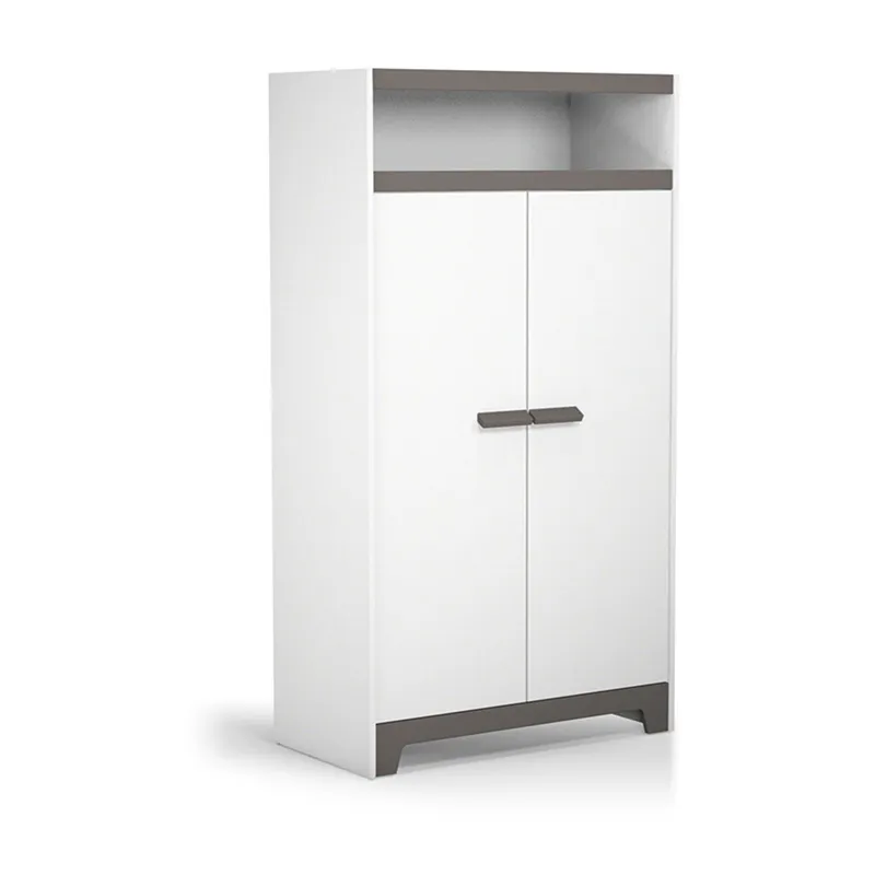 Armoire enfant 2 portes Bois Gris/Taupe - 77x8x152cm-0