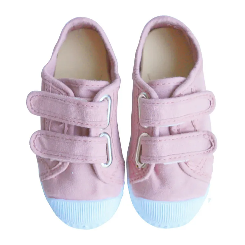 Chaussures baskets tennis en TOILES SCRATCHS - Vieux Rose-0