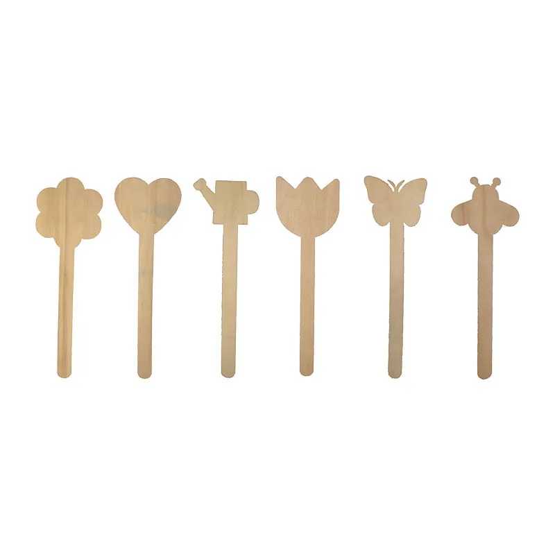 Pics à fleurs en bois à décorer Printemps 12pcs - 3+-2