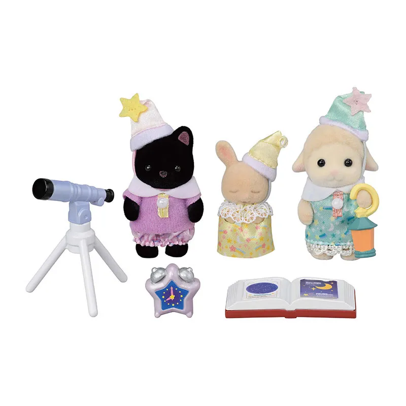 Trio bébés chat mouton & lapin pyjama party - 7pcs-0