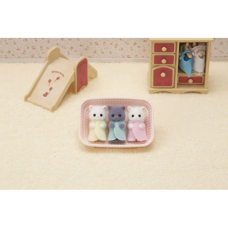 Triplés chat persan & couffin - 4pcs-1