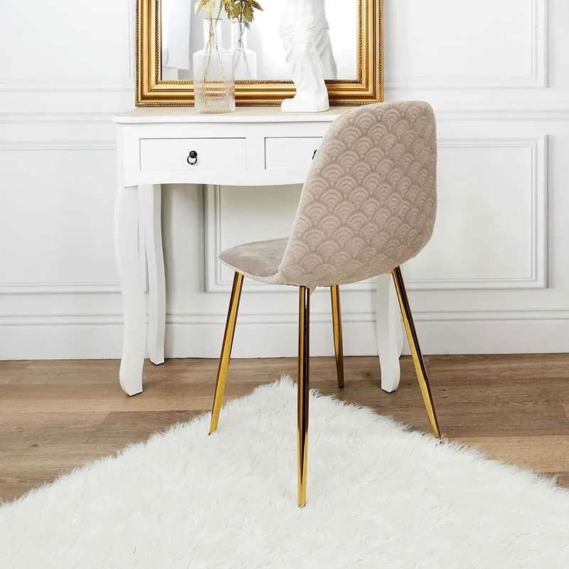 4 Chaises pieds Doré - 50x44x86cm-2