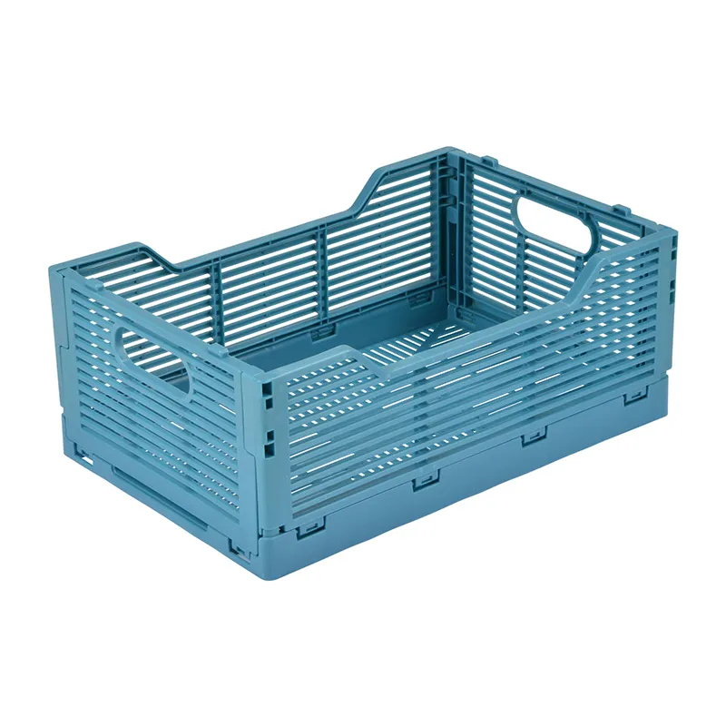2 Cagettes Pliables & empilables M Bleu minéral - 30x20x11,5cm-4