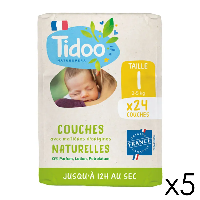 NEW Couches écologique voile naturel T.1/2-5kg - 5x24-0